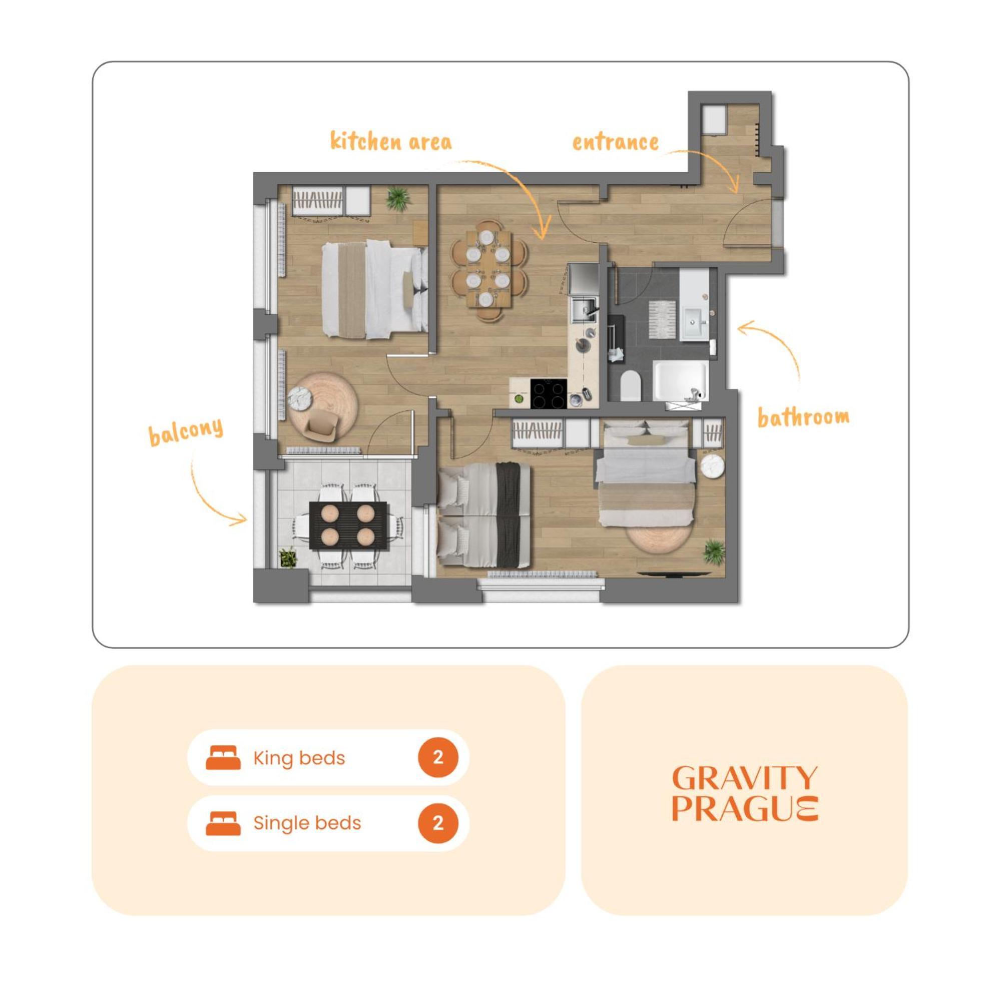 Bright 2Br - 5Th Floor, Balcony, Free Parking By Gravity Prague Lejlighed Eksteriør billede